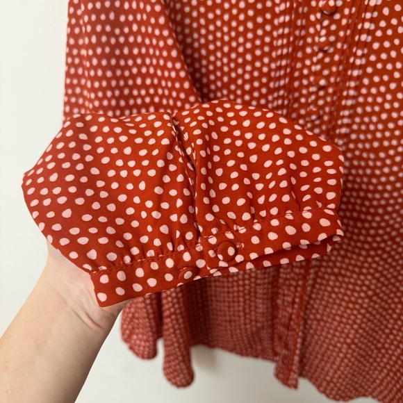 Torrid Orange Polka Dot Blouse - Picture 5 of 11